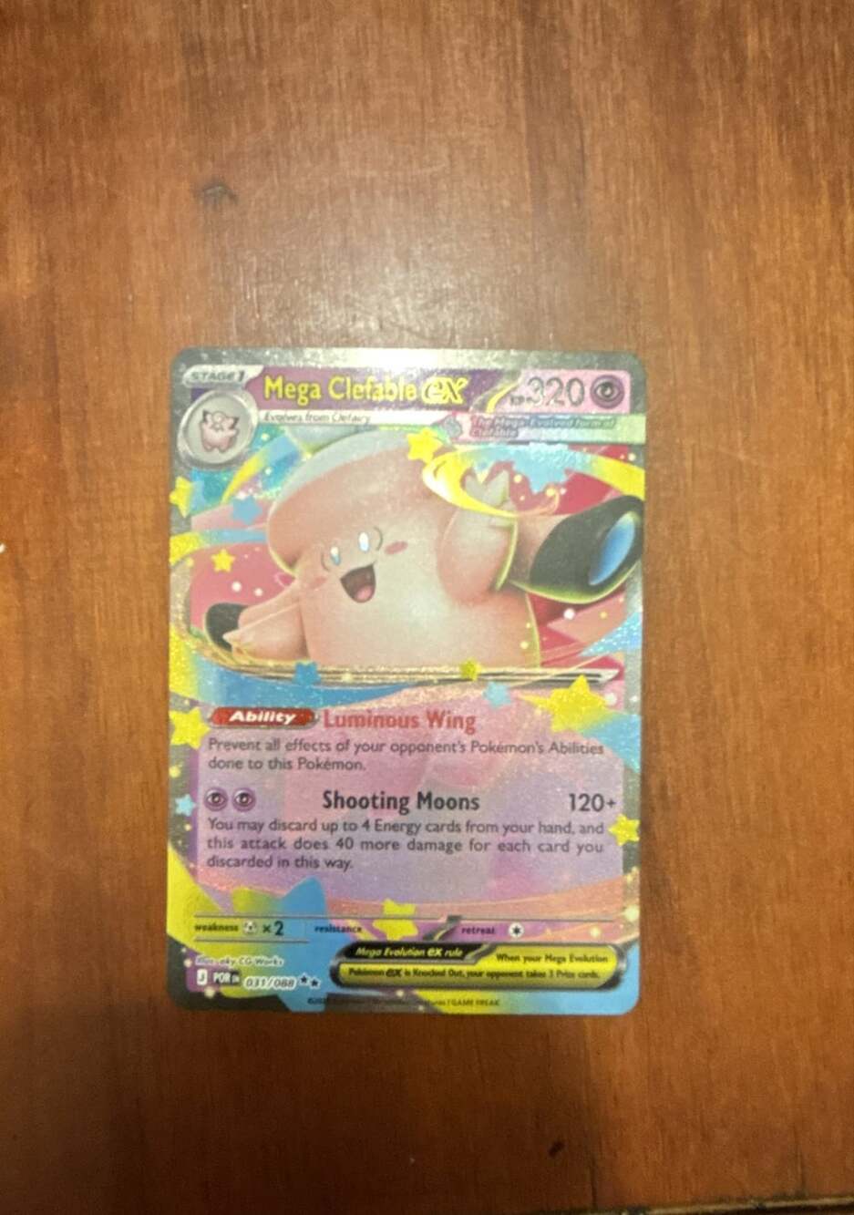 Pokemon TCG Mega Clefable ex 031/088 Double Rare Holo NM Perfect Order 2026